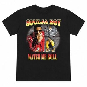 Soulja Boy Watch Me Roll Graphic Tee Black Rap Hip Hop T-Shirt Mens